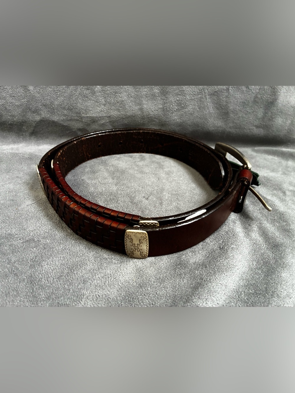 Women’s Fossil  Brown Leather Belt with Silver Buckle